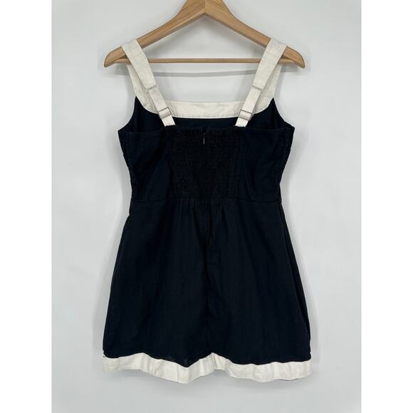 Abercrombie & Fitch Linen Blend Wide Strap Mini Dress Square Neck Sleeveless - Picture 5 of 9